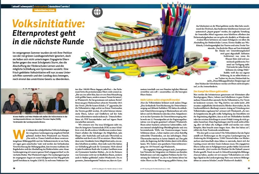 Niedersachsen hat eine neue Volksinititiative: Eltern und Lehrer sammeln Unterschriften gegen das Schulgesetz.