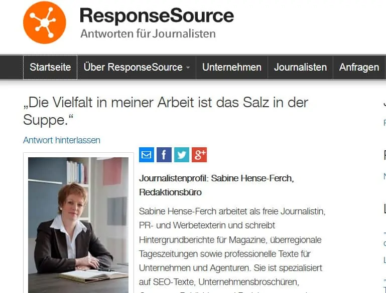 Rollentausch: Mein Interview für ResponseSource