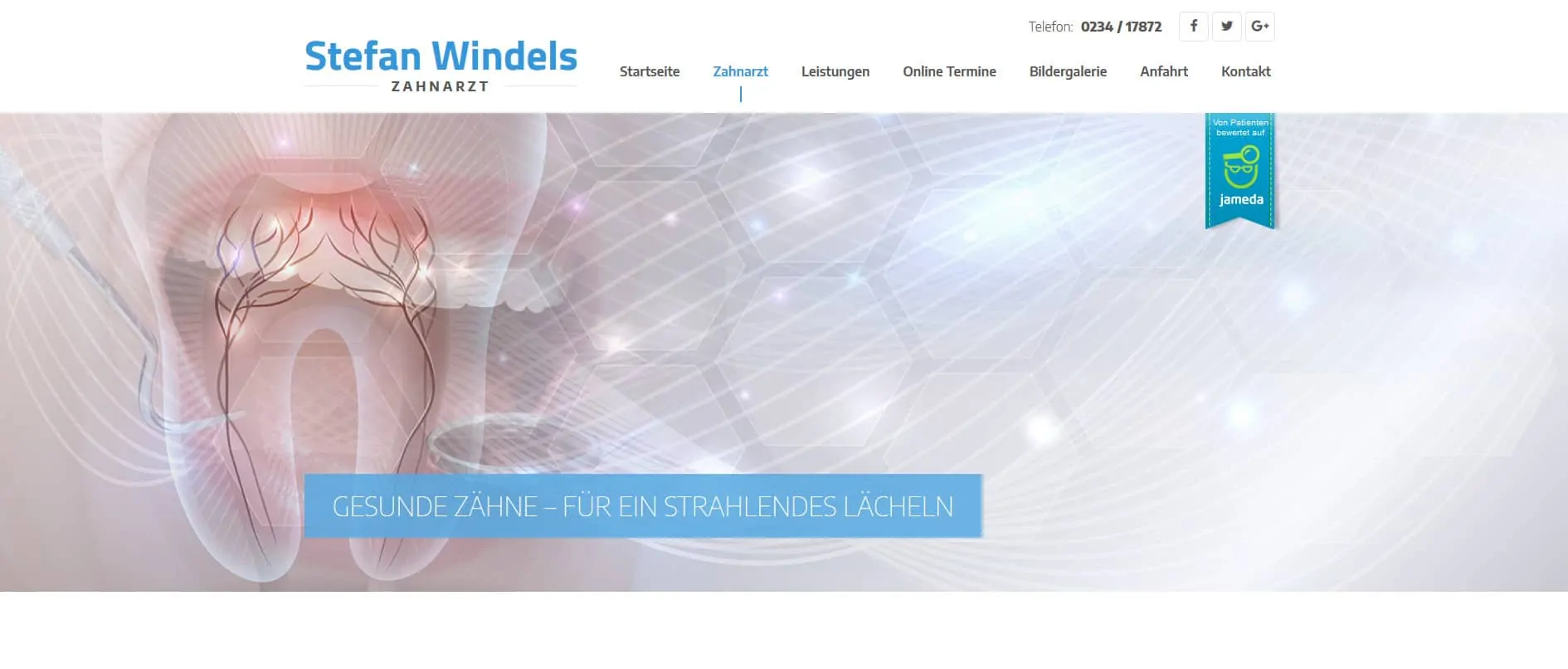 SEO-Webtexte für Zahnarzt Windels aus Bochum.